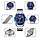 Чоловічий наручний класичний годинник Skmei 9276 (Сріблястий з синім циферблатом), фото 7