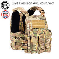 Комплект Crye Precision AVS включає плитоноску, передню панель, камербанди, демфери, наплічники