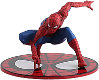 Коллекционная фигурка (статуэтка) Человек Паук (Spider-Man) из ПВХ пластика на подставке 14 см