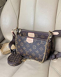 Жіноча сумка Луї Віттон коричнева Louis Vuitton Brown Pochette