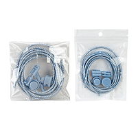 Еластичні шнурки довгі з фіксатором для кросівок з рефлективними вставками довжина 120см чорні 29186 чорний, фото 10