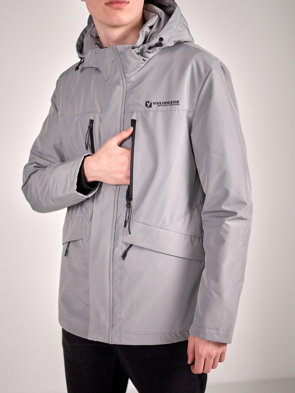 Мужская демисезонная куртка, цвет серый - фото 5 - id-p2185116202