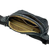 Чоловіча сумка бананка на пояс тактична, мультикам блек з патч панеллю, матеріал Кордура, фото 3