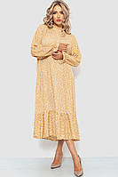 Платье свободного кроя с цветочным принтом бежевый 204R201 Ager S-M ZK, код: 8227839