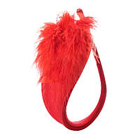 Стрінги без лямок з пір`ям універсальний червоний