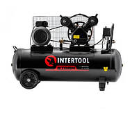 Компресор INTERTOOL 100л ремінний 3.0кВт 220В 8атм 500л.хв 4HP 2цил 36міс