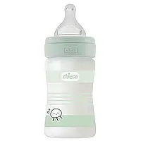 Бутылочка стекло Well-Being Colors, 150мл, соска силикон, 0м+ Chicco