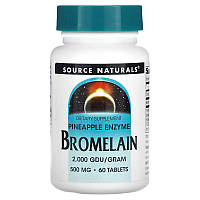 Натуральная добавка Source Naturals Bromelain 2000 GDU/g 500 mg, 60 таблеток CN12607 PS