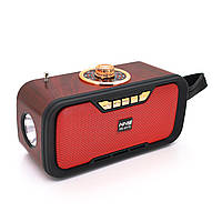 Радіо з ліхтариком NS-S270-S, FM/AM/SW радіо+Solar, Входи: TFcard, USB, Wireless speaker, Bluetooth, Red, Box m