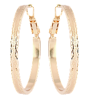 Сережки Xuping M&L Колір 18К кільця (конго) "Декоративний візерунок" ø 3.5см