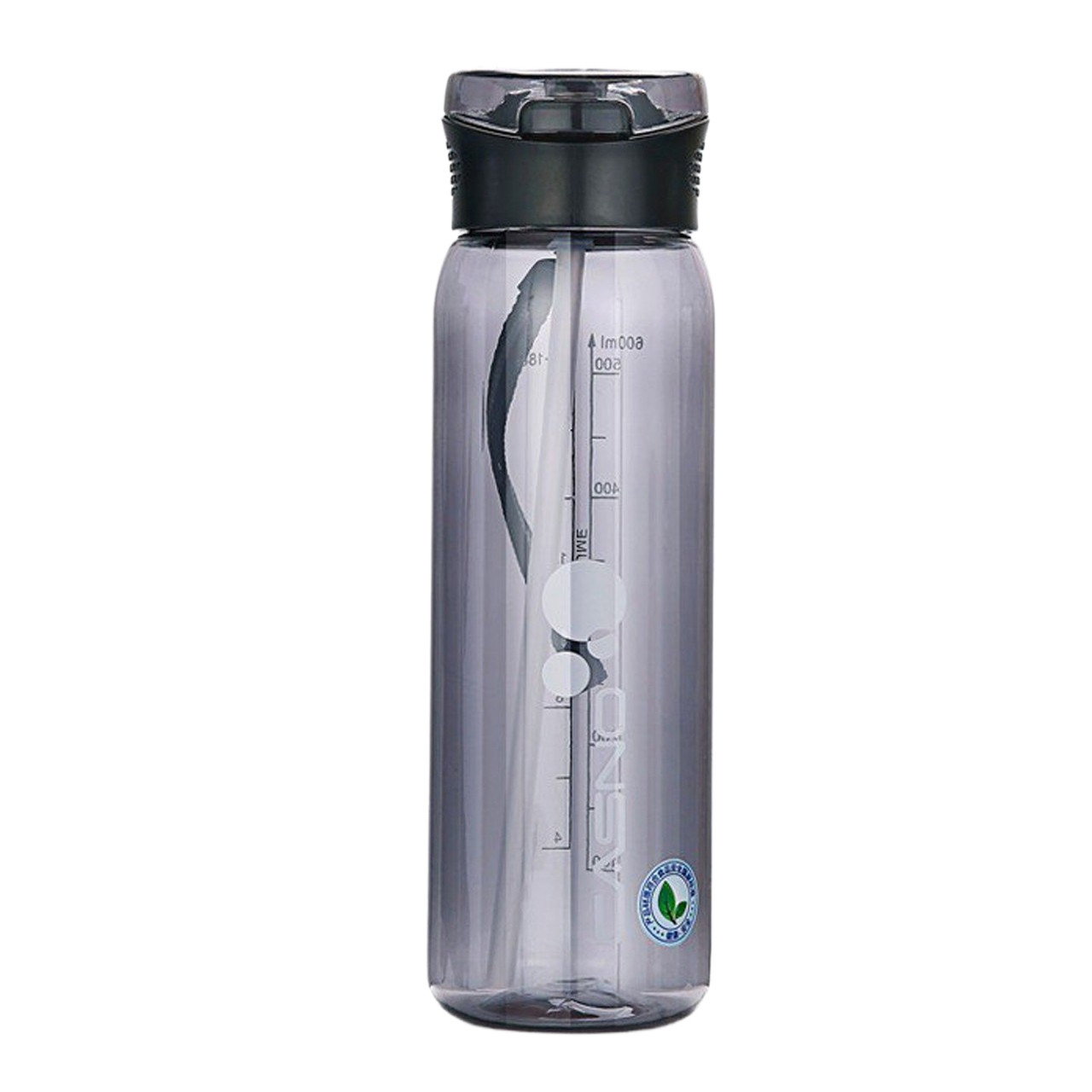 Пляшка для води CASNO 600 мл KXN-1211 Чорна з соломинкою HS - фото 1 - id-p2185122034