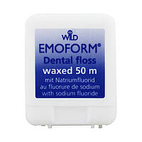 Зубная нить Dr. Wild Emoform вощенная c фторидом натрия 50 м (7611841138406)