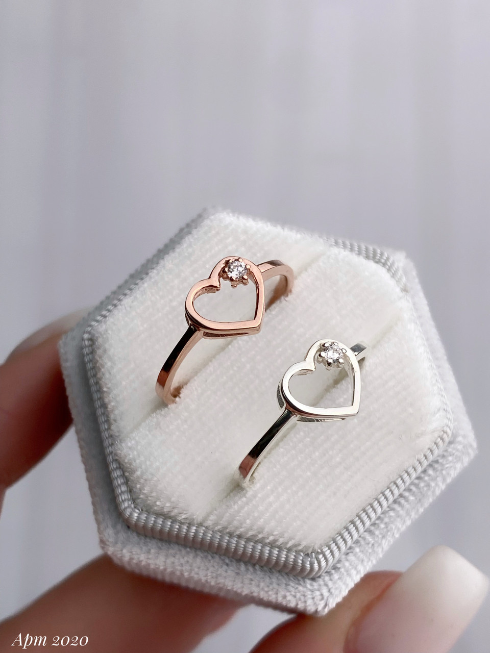 Срібна каблучка з сердечком, фото 1