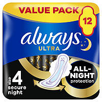 Гигиенические прокладки Always Ultra Secure Night (Размер 4) 12 шт. (4015400612469)