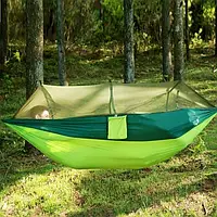 Туристический гамак с москитной сеткой UKC Hammock Net зеленый до 200 кг