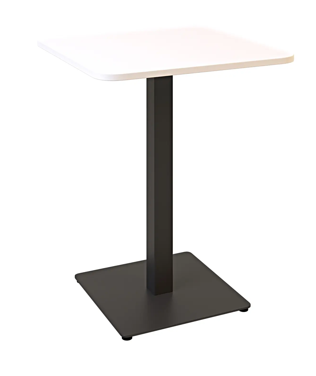 Стіл Tetra light soft 60*60 см чорний метал/білий ДСП (текстура) TM Lovko