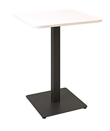 Стіл Tetra light soft 60*60 см чорний метал/білий ДСП (текстура) TM Lovko, фото 1