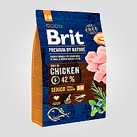 Сухой корм Brit Premium Dog Senior S+M для стареющих собак малых и средних пород, с курицей, 3 кг