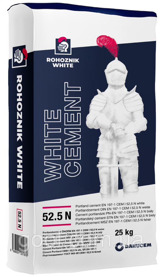 Цемент білий Danucem CEM I 52,5 N White мішок 25кг Словаччина