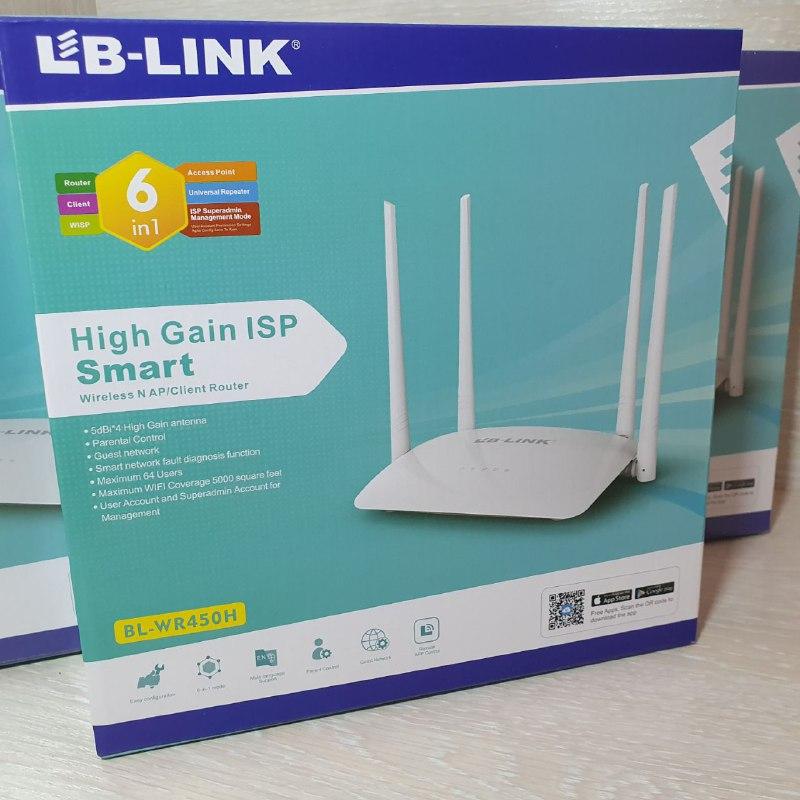 Маршрутизатор LB-Link Мощный роутер для домашнего интернета на 4 антенны 2.4GHz 300Mbps Wifi роутер BL-WR450 - фото 10 - id-p2185132389
