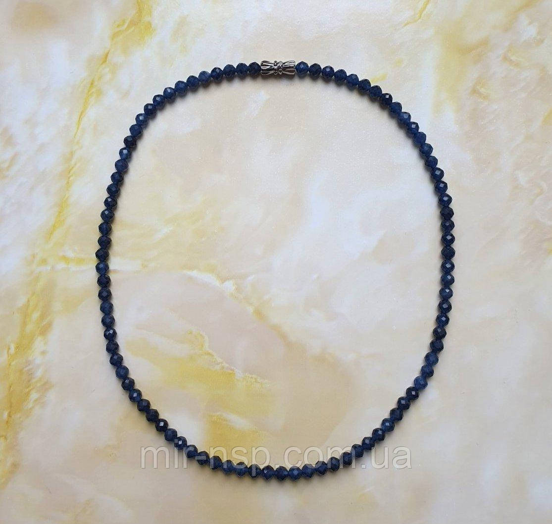 Чокер 100% натуральний кварц (під сапфір) 4 мм довжина 39 см, фото 1