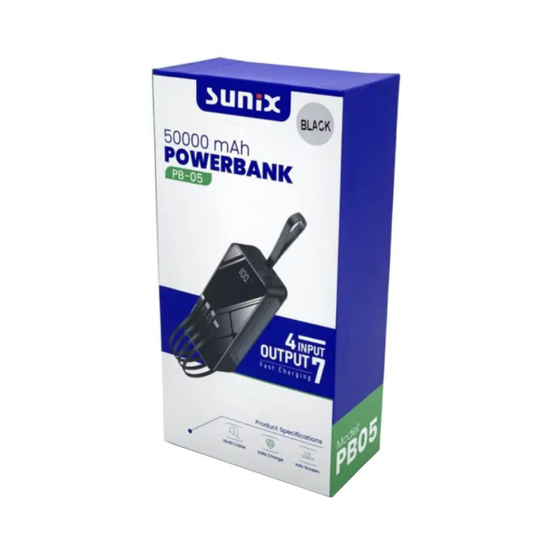 Power Bank универсальное зарядное устройство 50000 mah Sunix павер банк с фонариком, PB05 NMS - фото 1 - id-p2185132425