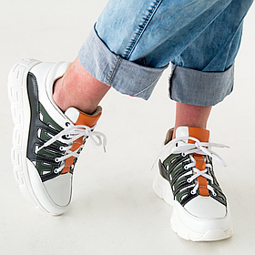 Жіночі кросівки з натуральної шкіри білого кольору “Style Shoes”