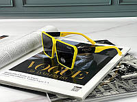 Красивые женские солнцезащитные очки в футляре трендовые желтые квадратные очки от солнца защита uv 400 Fend