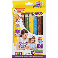 Карандаши цветные ZiBi Baby Line Mini Super Jumbo с точилкой 6 цв. (ZB.2453)