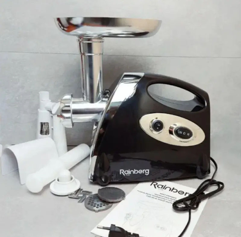 Мясорубка электрическая шнекова Rainberg RB-675 электромясорубка с соковыжималкой кухонная для дома бытовая - фото 4 - id-p2185134711