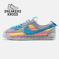 Чоловічі кросівки Nike Cortez x Union L.A Reindbow, кросівки Найк Кортез х Юніон сірі