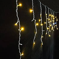 Гірлянда вулична бахрома 5 метрів ip65 новорічна гірлянда на будинок тепле світло 100NMS бахрома електрична NMS