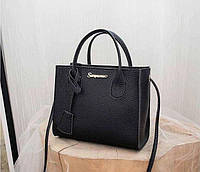 Стильная вместительная женская сумка чёрного цвета, портативная сумка для отдыха, удобная повседневная сумочка