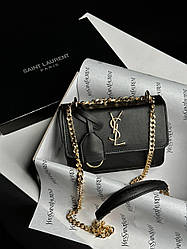 Жіноча сумка Ів Сен Лоран чорна Yves Saint Laurent Black Sunset Mini Chain