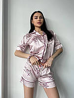 Сатиновый комплект пижама Victoria's Secret Satin Short PJ Set сердечко NMS