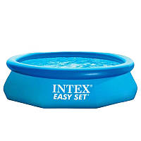 Надувний басейн сімейний INTEX easy set 28118 літній круглий басейн на садову ділянку для всієї родини NMS