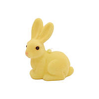 Декоративная фигурка Кролик с пушистым флоковым напылением Желтый