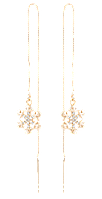 Сережки Xuping M&L Колір 18К протяжки "Сніжинки на ланцюжку"