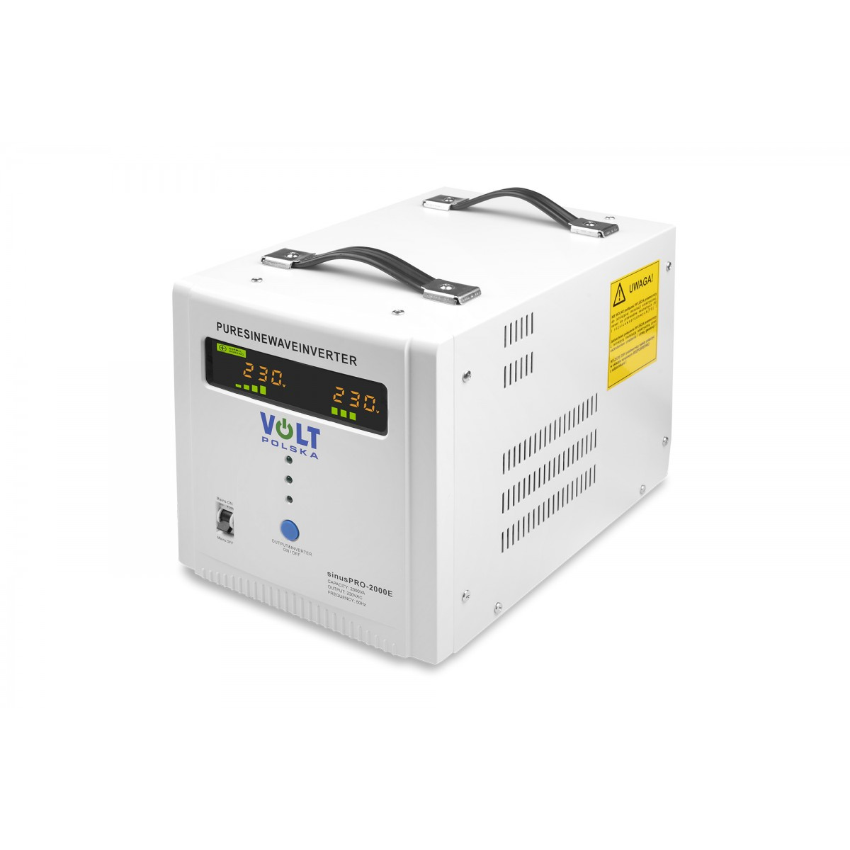 ДБЖ Перетворювач напруги Volt Polska SINUS PRO 2000E 12/230В (1250/2000 Вт), Чистий синусоїдальний інвертор