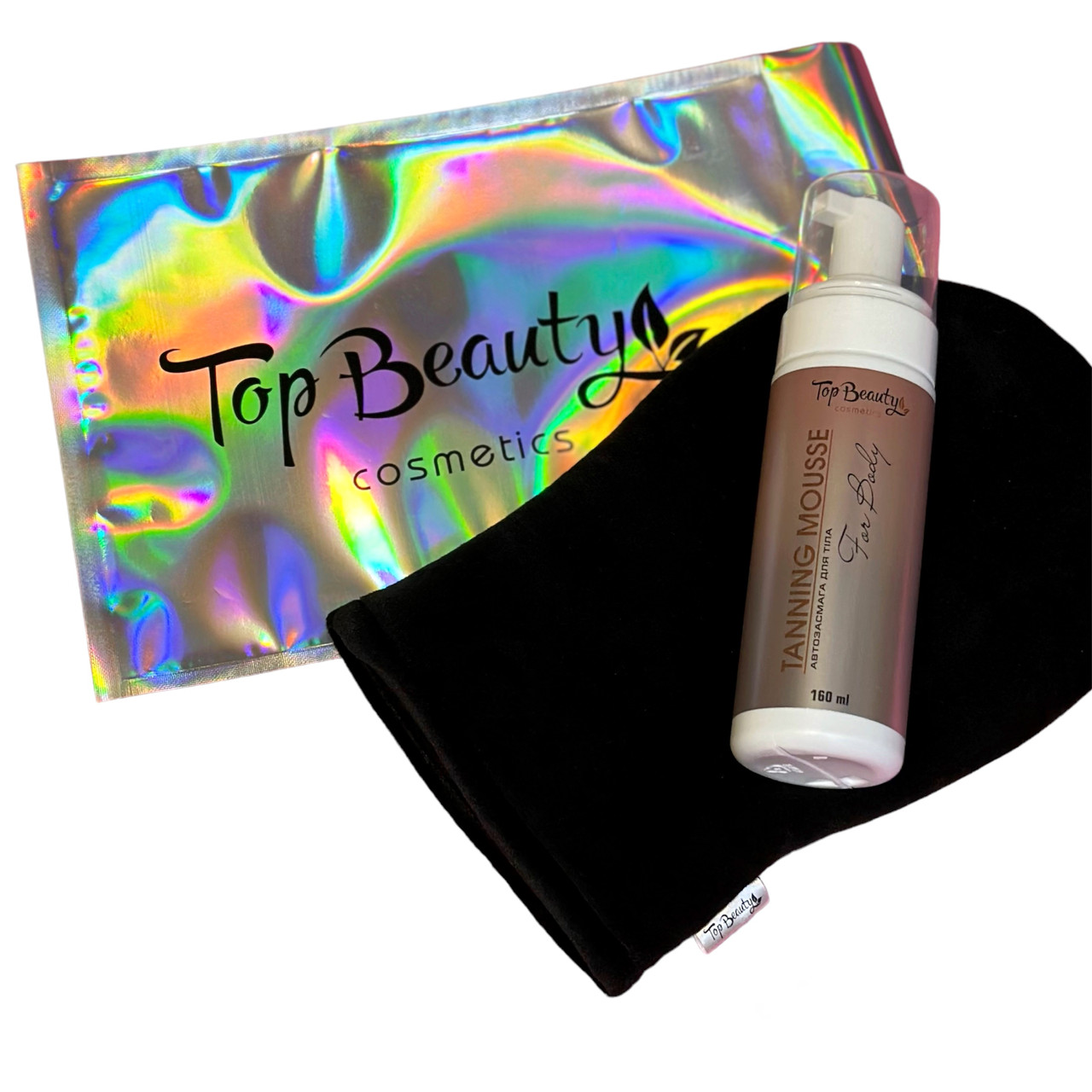 Top Beauty Мус-автозасмага для тіла + рукавичка, 160 мл, фото 1