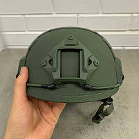 Військовий шолом балістичний FAST PE каска армійська зелена для ЗСУ тактичний бронешлем, військова амуніція NMS