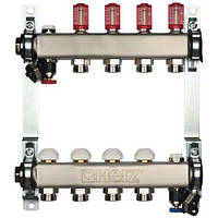 Коллектор для отопительных контуров Herz DN25 на 8 выходов с расходомерами и термостатом (1863208)