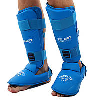 Защита голени и стопы для каратэ защита голени с футами Zelart BO-7249 (размеры XS-XL)