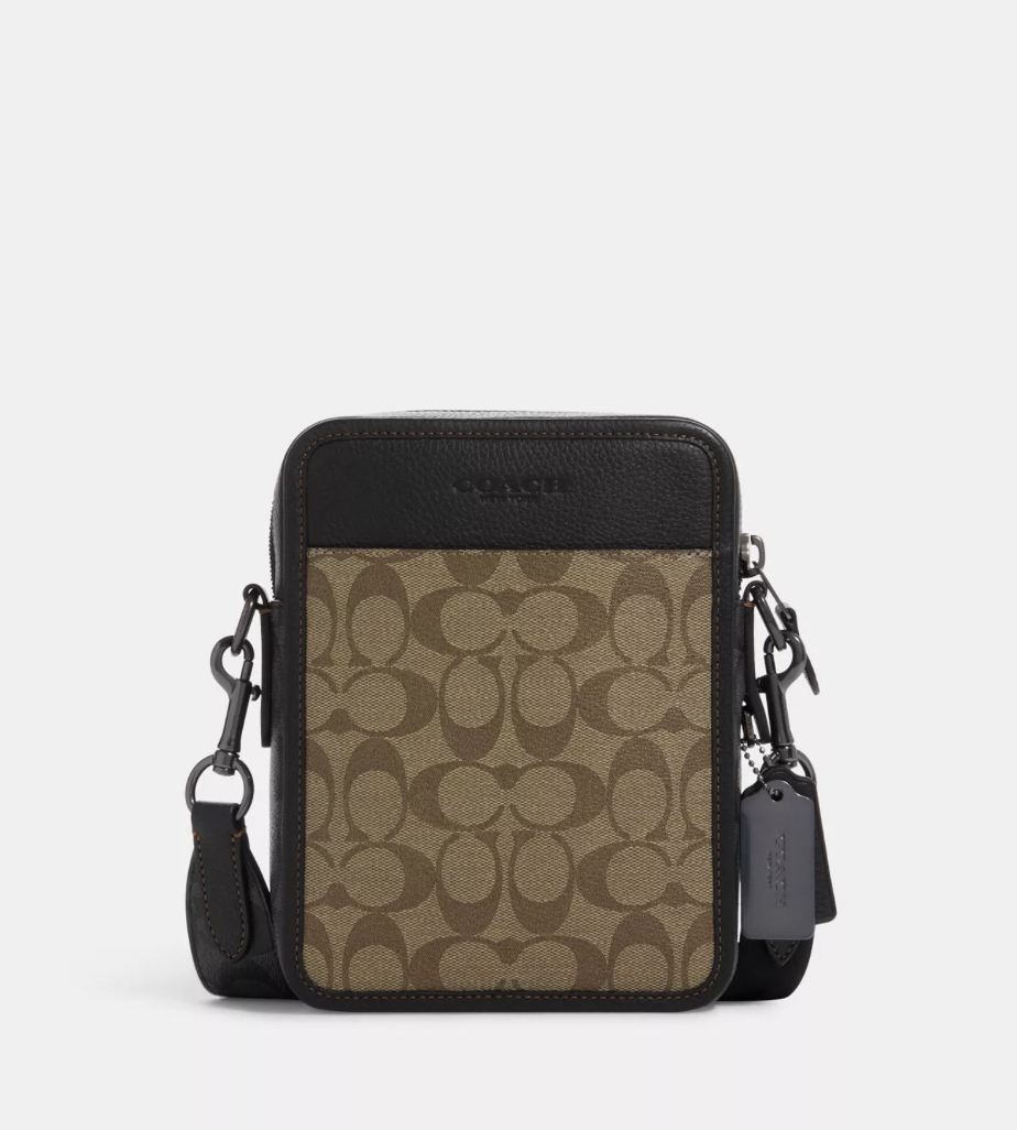Сумка чоловіча шкіряна Coach Sullivan Canvas. (393)