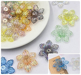 ОПТ / Акрилові намистини «Обіймач» / Упаковка 500 гр ≈ 600 шт / Ø2,8 см / Мікс №024