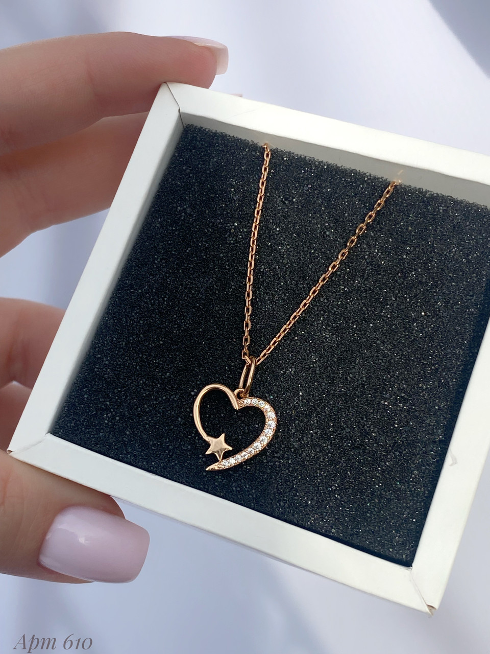 Кольє у позолоті з сердечком (можливе срібне), фото 1