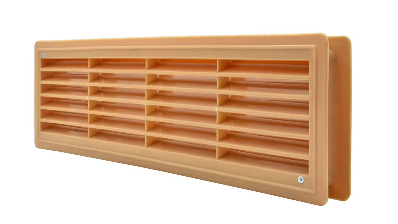 Вентиляційна решітка дверна пластикова AirRoxy 115x430 бежева (02-130)