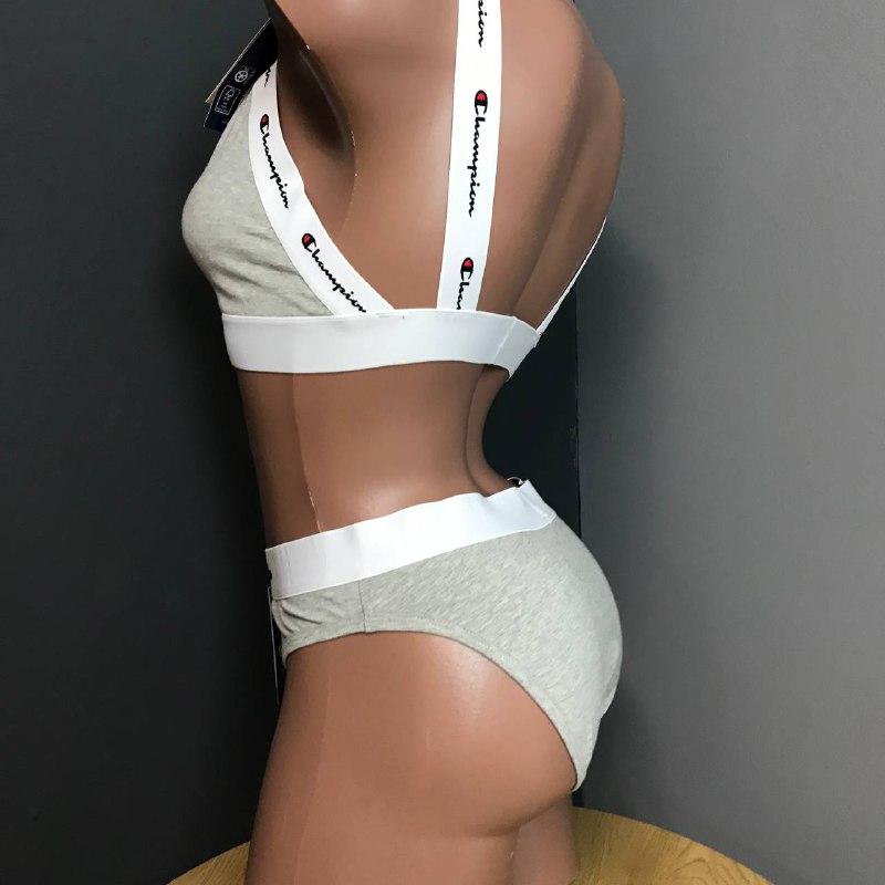 Комплект женского спортивного нижнего белья Серый цвет Бесшовный набор из топа и трусиков NMS - фото 6 - id-p2185191875