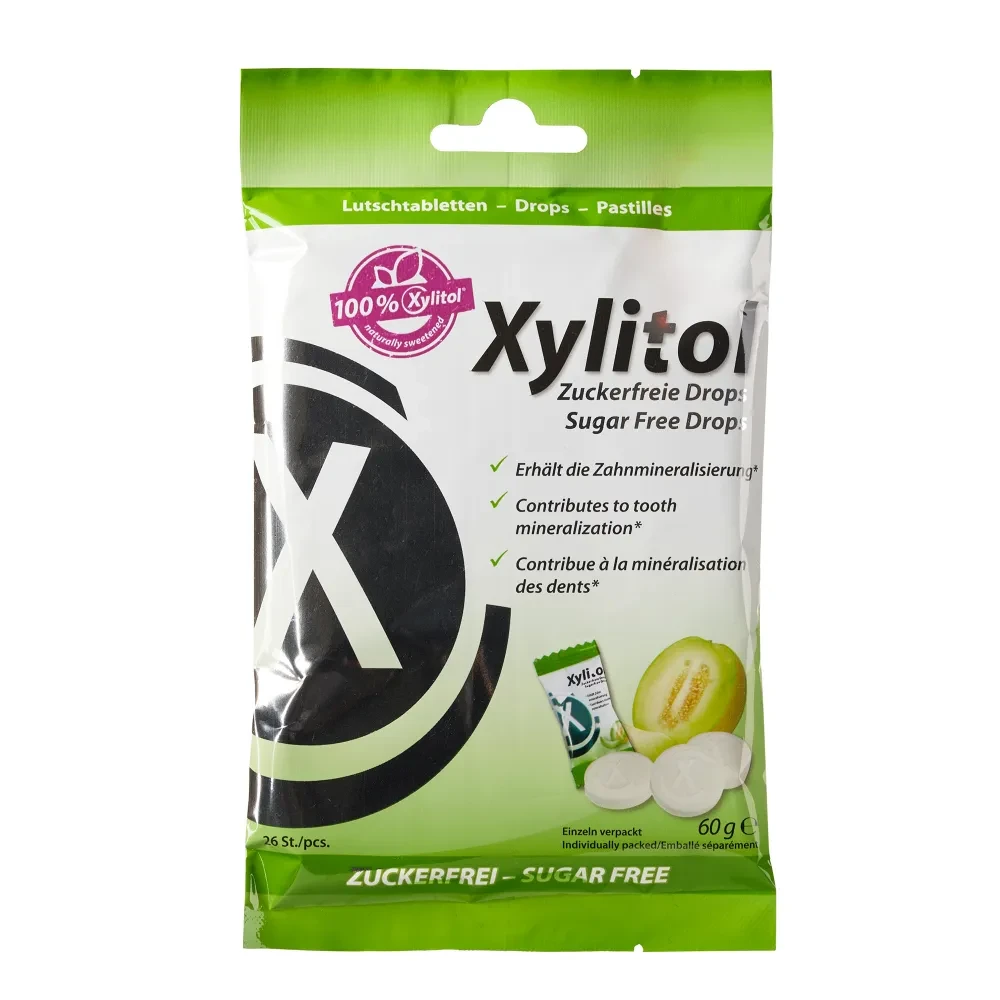 Льодяники з ксилітолом Xylitol Drops, диня (26 шт), (Miradent)