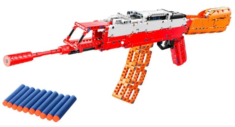 Набор игрушечного конструктора для мальчиков Автомат с мягкими пулями на 587 деталей развивающая игрушка NMS - фото 1 - id-p2185192033